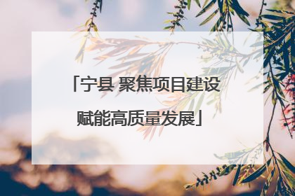 宁县 聚焦项目建设 赋能高质量发展