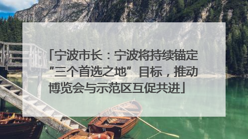 宁波市长：宁波将持续锚定“三个首选之地”目标，推动博览会与示范区互促共进