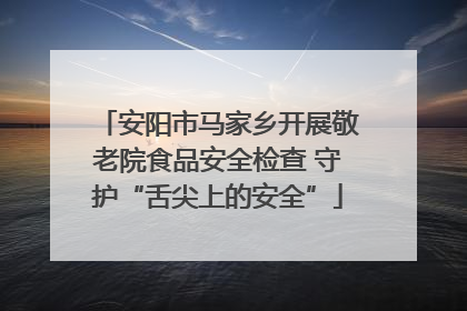 安阳市马家乡开展敬老院食品安全检查 守护“舌尖上的安全”