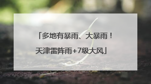 多地有暴雨、大暴雨！天津雷阵雨+7级大风