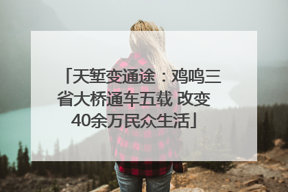 天堑变通途：鸡鸣三省大桥通车五载 改变40余万民众生活