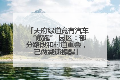 天府绿道竟有汽车“敞跑” 园区：部分路段和村道重叠，已做减速提醒