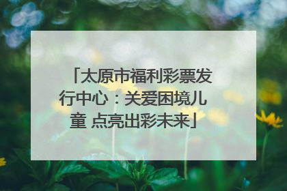 太原市福利彩票发行中心：关爱困境儿童 点亮出彩未来