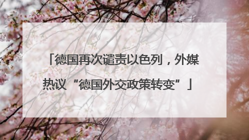 德国再次谴责以色列，外媒热议“德国外交政策转变”