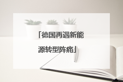 德国再遇新能源转型阵痛
