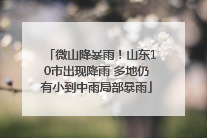 微山降暴雨！山东10市出现降雨 多地仍有小到中雨局部暴雨