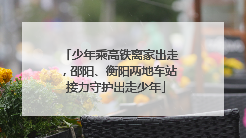 少年乘高铁离家出走，邵阳、衡阳两地车站接力守护出走少年
