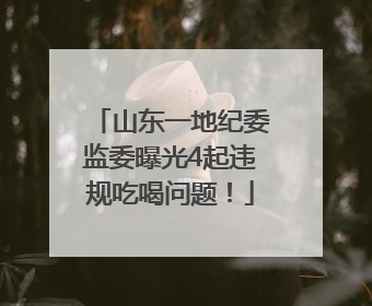 山东一地纪委监委曝光4起违规吃喝问题！