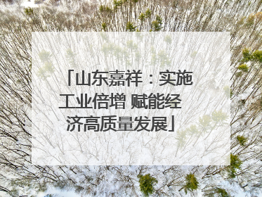 山东嘉祥：实施工业倍增 赋能经济高质量发展
