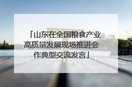 山东在全国粮食产业高质量发展现场推进会作典型交流发言