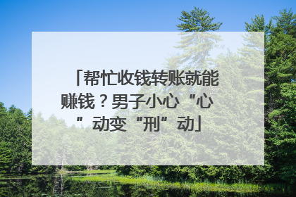 帮忙收钱转账就能赚钱？男子小心“心”动变“刑”动