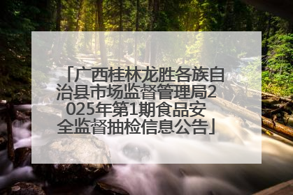 广西桂林龙胜各族自治县市场监督管理局2025年第1期食品安全监督抽检信息公告
