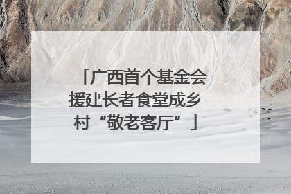 广西首个基金会援建长者食堂成乡村“敬老客厅”