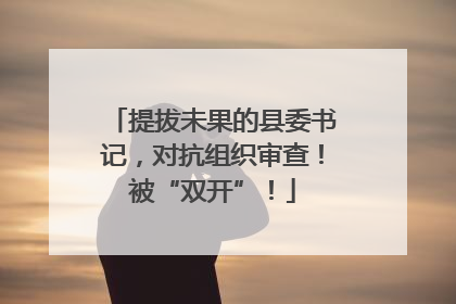 提拔未果的县委书记，对抗组织审查！被“双开”！