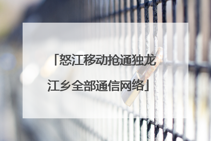 怒江移动抢通独龙江乡全部通信网络