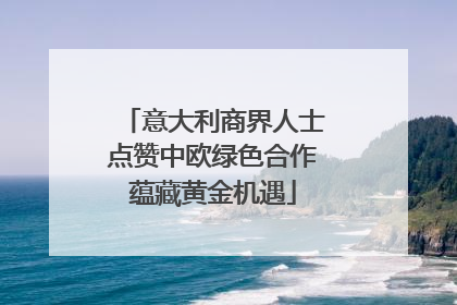 意大利商界人士点赞中欧绿色合作蕴藏黄金机遇