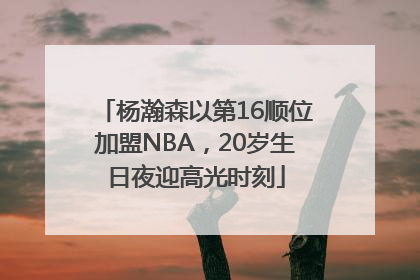 杨瀚森以第16顺位加盟NBA，20岁生日夜迎高光时刻