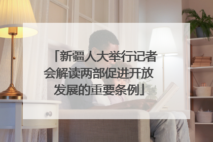 新疆人大举行记者会解读两部促进开放发展的重要条例