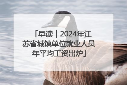 早读｜2024年江苏省城镇单位就业人员年平均工资出炉