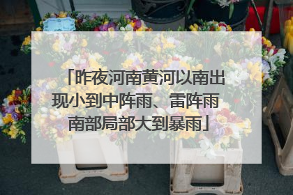 昨夜河南黄河以南出现小到中阵雨、雷阵雨 南部局部大到暴雨