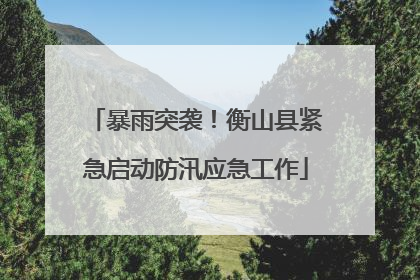 暴雨突袭！衡山县紧急启动防汛应急工作