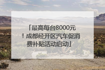 最高每台8000元！成都经开区汽车促消费补贴活动启动