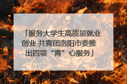 服务大学生高质量就业创业 共青团洛阳市委推出四项“青”心服务