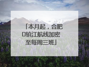 本月起，合肥⇋镇江航线加密至每周三班
