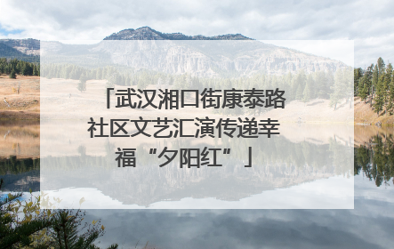 武汉湘口街康泰路社区文艺汇演传递幸福“夕阳红”