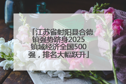 江苏省射阳县合德镇强势跻身2025镇域经济全国500强，排名大幅跃升
