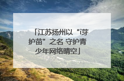 江苏扬州以“i芽护苗”之名 守护青少年网络晴空