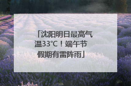 沈阳明日最高气温33℃！端午节假期有雷阵雨