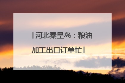 河北秦皇岛：粮油加工出口订单忙