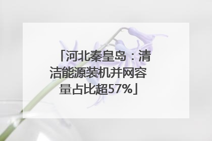河北秦皇岛：清洁能源装机并网容量占比超57%