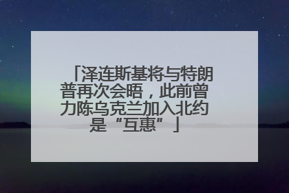 泽连斯基将与特朗普再次会晤，此前曾力陈乌克兰加入北约是“互惠”