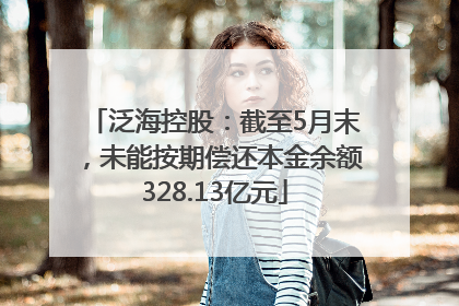 泛海控股：截至5月末，未能按期偿还本金余额328.13亿元
