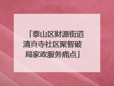 泰山区财源街道清真寺社区聚智破局家政服务痛点