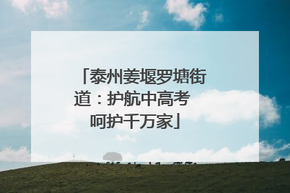 泰州姜堰罗塘街道:护航中高考 呵护千万家