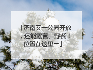 济南又一公园开放，还能露营、野餐！位置在这里→