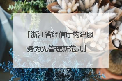 浙江省经信厅构建服务为先管理新范式