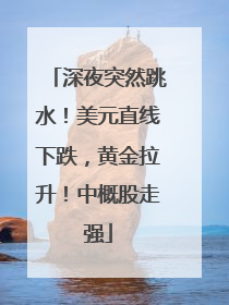 深夜突然跳水！美元直线下跌，黄金拉升！中概股走强