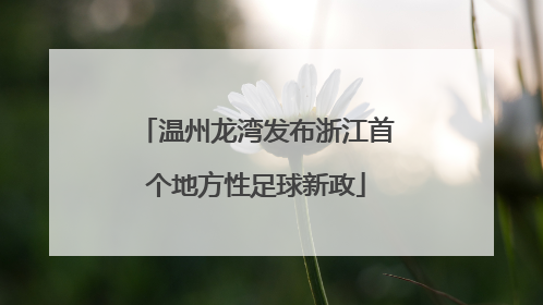 温州龙湾发布浙江首个地方性足球新政