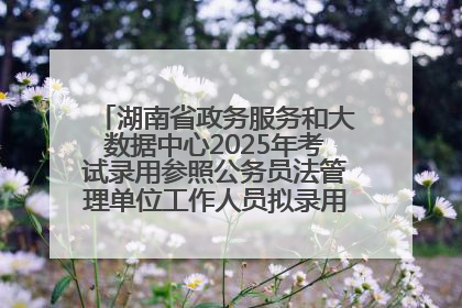 湖南省政务服务和大数据中心2025年考试录用参照公务员法管理单位工作人员拟录用人员名单公示