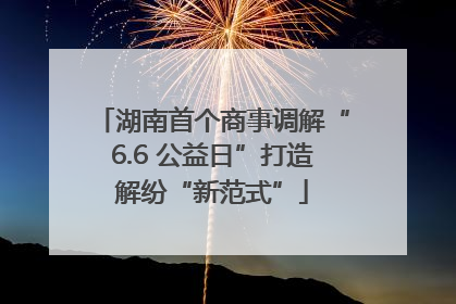 湖南首个商事调解“6.6 公益日”打造解纷“新范式”