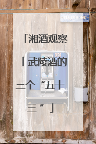 湘酒观察丨武陵酒的三个“五十三 ”