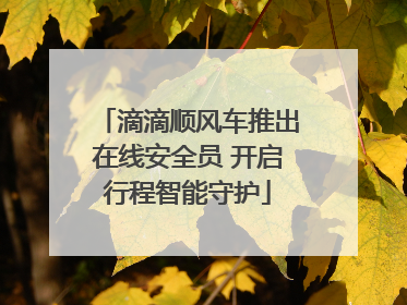 滴滴顺风车推出在线安全员 开启行程智能守护