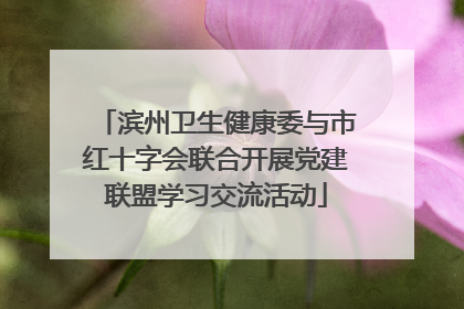 滨州卫生健康委与市红十字会联合开展党建联盟学习交流活动