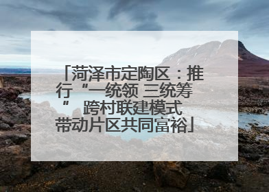 菏泽市定陶区：推行“一统领 三统筹” 跨村联建模式 带动片区共同富裕