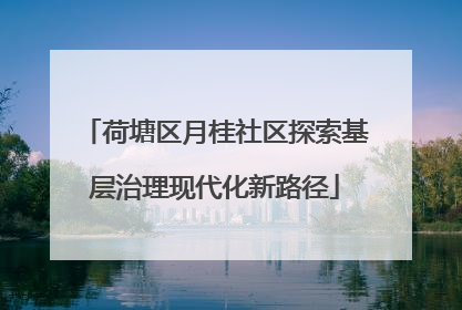 荷塘区月桂社区探索基层治理现代化新路径