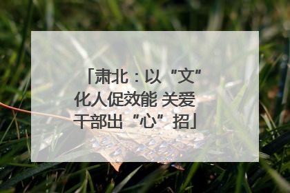 肃北：以“文”化人促效能 关爱干部出“心”招